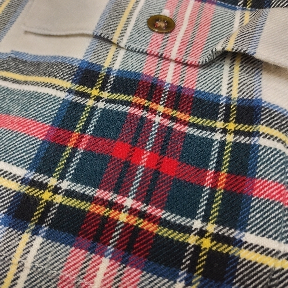 Chaps Women's Multi Colors Plaid Zip Up Top Shirt Size M - Picture 8 of 10